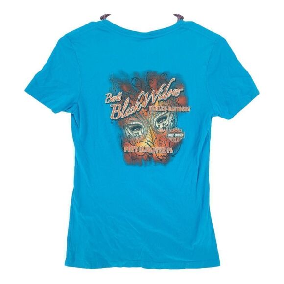 Harley Davidson XS V-neck Black Widow T-shirt - Picture 2 of 8